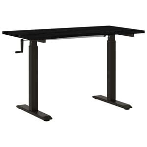 vidaXL Desk Black and Dark Brown 120 x 60 cm Solid Oak Wood