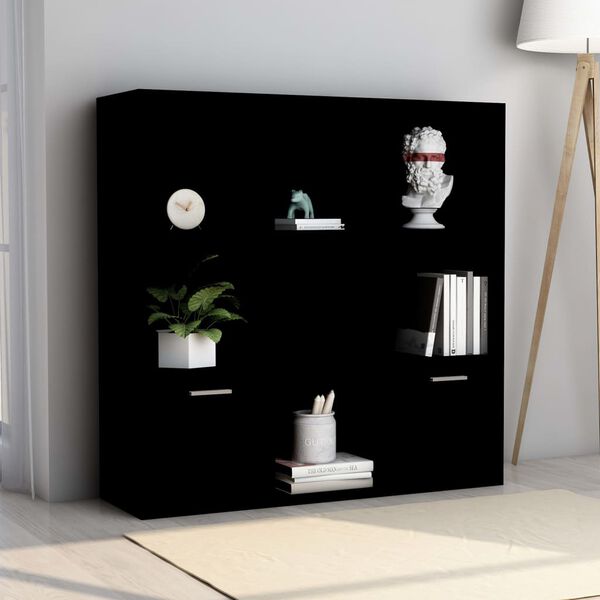 vidaXL Book Cabinet Black 98x30x98 cm Engineered Wood