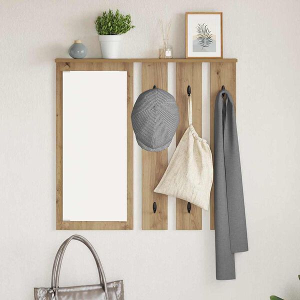 vidaXL Wall-Mounted Coat Rack with Shelf Artisan oak 84 x 10 x 80 cm