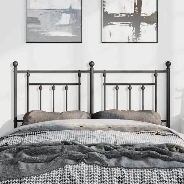 vidaXL Metal Headboard Black 135 cm