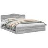 vidaXL Bed Frame with Drawer Grey Sonoma 200 x 200 cm Engineer Wood