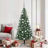 vidaXL Artificial Pre-lit Christmas Tree Green 180 cm PVC and Metal