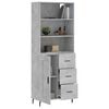 vidaXL Highboard Concrete Grey 69.5x34x180 cm Engineered Wood