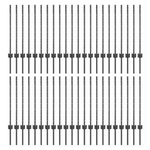 vidaXL Embedded Fence Post 44 pcs Grey 120 cm Powder-Coated Steel