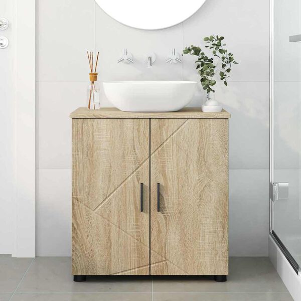 vidaXL Bathroom Cabinet with Storage Sonoma Oak 61 x 35 x 64 cm