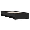vidaXL Bed Frame without Mattress Black 75x190 cm Small Single Engineered Wood