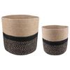 vidaXL Plant Pot Set 2 pcs Natural and Black &Oslash; 28 x 28 cm
