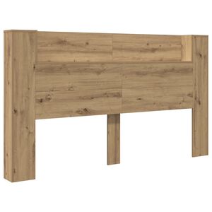vidaXL Headboard Cabinet with LED Artisian Oak 180 x 16.5 x 103.5 cm