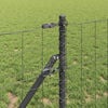 vidaXL Fence with Post Grey 0.4 x 50 m Steel and PVC