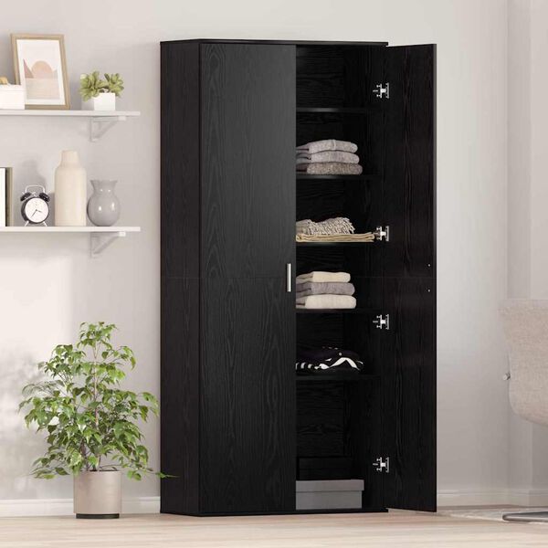vidaXL Highboard Black oak 80 x 35 x 180 cm Engineered wood