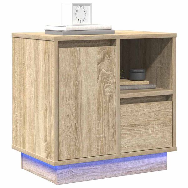 vidaXL Bedside Cabinet Sonoma Oak 50 x 34.5 x 50 cm Engineered wood