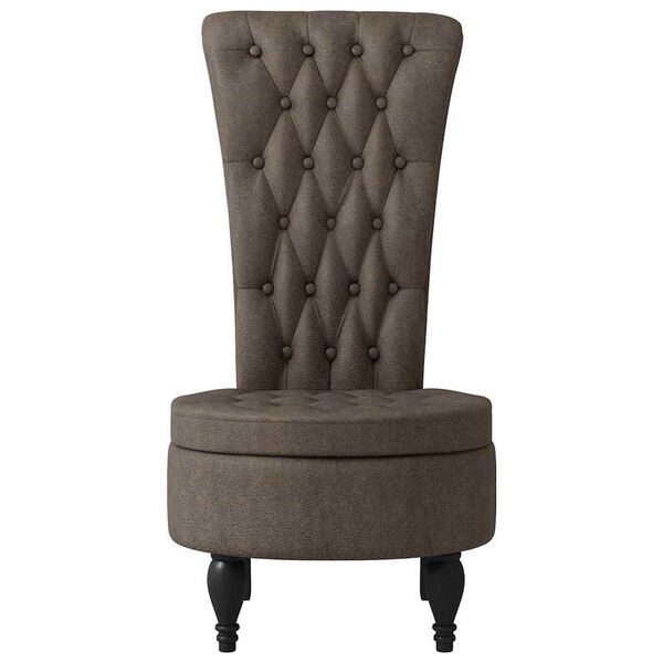 vidaXL Slipper Chair Dark Grey 56.5 x 70 x 110 cm Faux Suede Leather