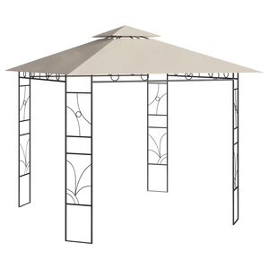 vidaXL Gazebo | Cream | Steel | 3x3 metres | Durable | Gazebo | Square