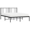 vidaXL Metal Bed Frame without Mattress with Headboard Black 160x200cm