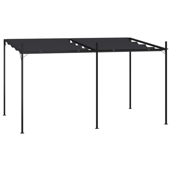 vidaXL Gazebo with Retractable Roof 400x300x233 cm Anthracite