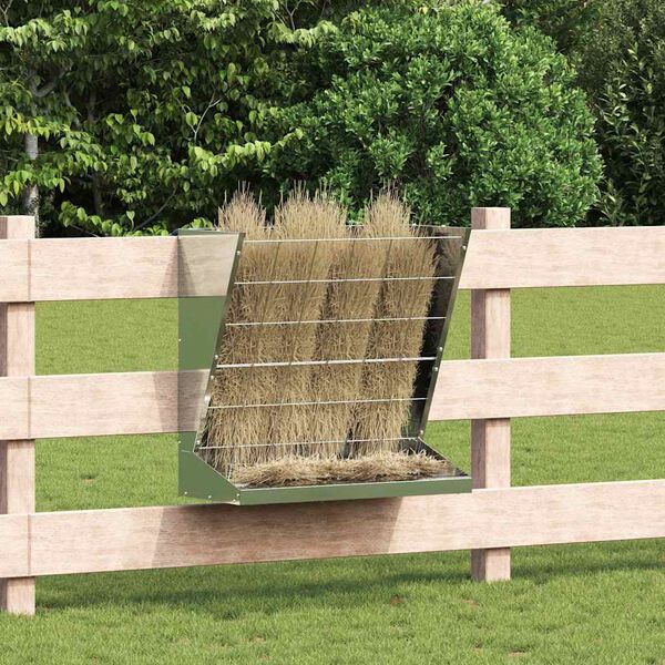 vidaXL Hay Feeder Silver 71 x 33 x 70 cm Galvanised Steel