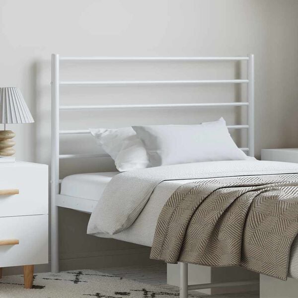 vidaXL Metal Headboard White 100 cm