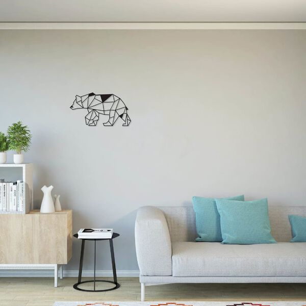 Homemania Wall Decoration Bear 55x30 cm Steel Black