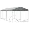 vidaXL Outdoor Dog Kennel with Roof Silver 3x7.5x2.5 m Galvanised Steel