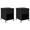 vidaXL Bedside Cabinet 2 pcs Black Oak 40 x 42 x 50 cm Engineered Wood
