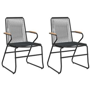 vidaXL Garden Chairs 2 pcs Black 58x59x85,5 cm PVC Rattan