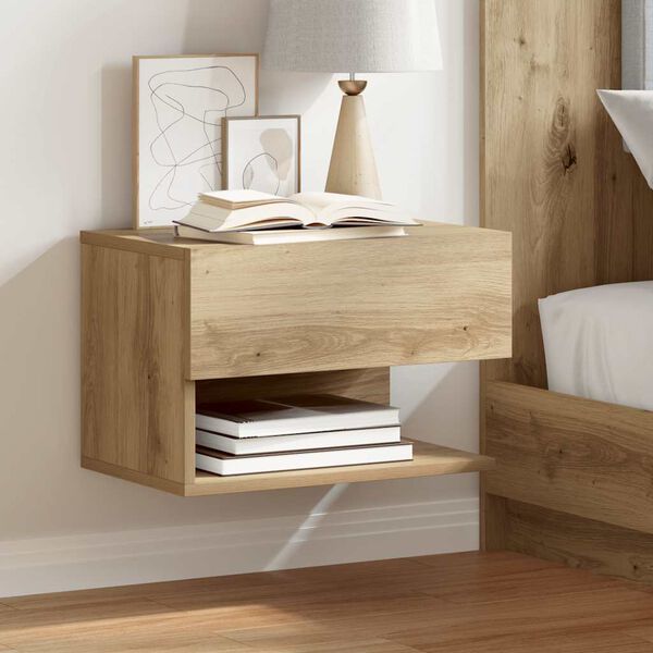 vidaXL Wall-mounted Bedside Cabinets 2 pcs Artisian Oak