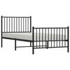 vidaXL Metal Bed Frame without Mattress with Footboard Black 90x200cm