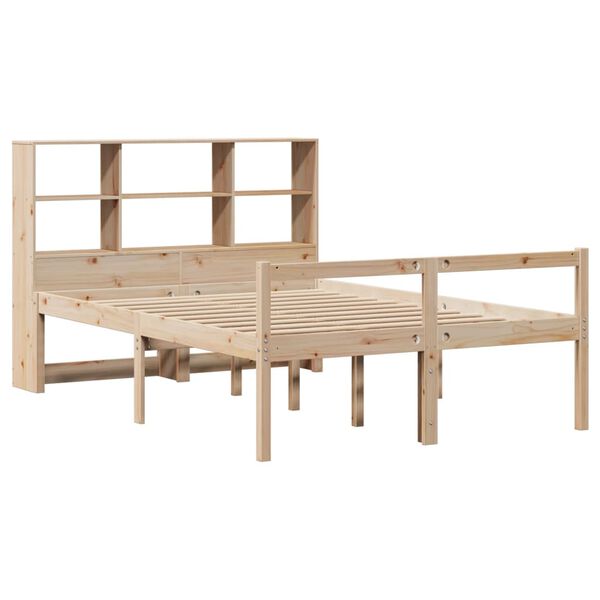 vidaXL Bookcase Bed without Mattress 140x190 cm Solid Wood Pine