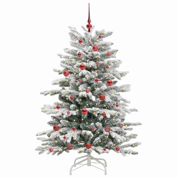 vidaXL Artificial Hinged Christmas Tree White 150 cm PE and PVC