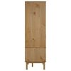 vidaXL Wardrobe OTTA Brown and Grey 76.5x53x172 cm Solid Wood Pine