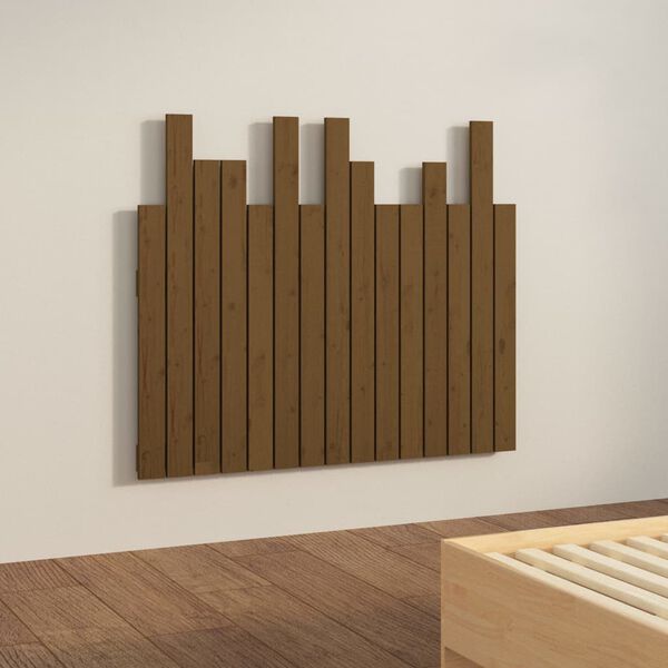 vidaXL Wall Headboard Honey Brown 95.5x3x80 cm Solid Wood Pine