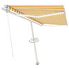 vidaXL Manual Retractable Awning with LED 450x300 cm Yellow and White