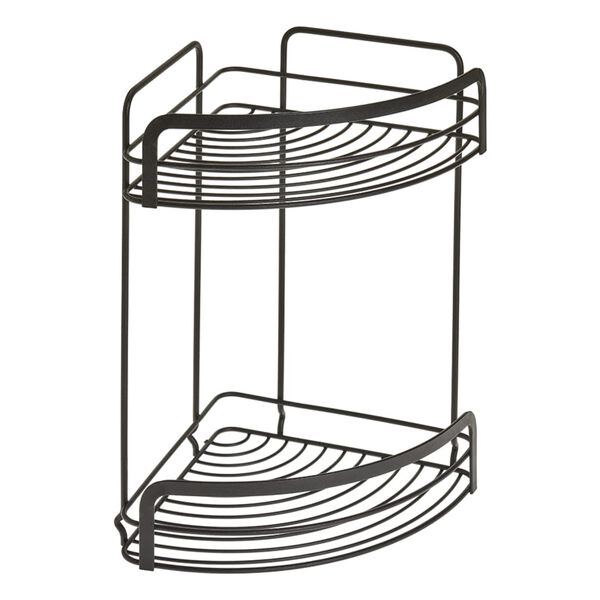 Metaltex 2-tier Corner Douche Rack Black