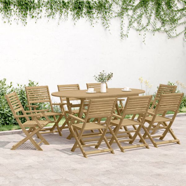 vidaXL 9 Piece Garden Dining Set Solid Wood Acacia