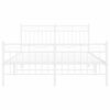 vidaXL Metal Bed Frame without Mattress with Footboard White 140x190cm