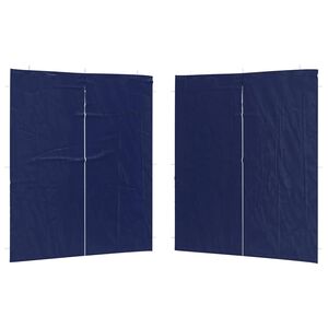 vidaXL Party Tent Sidewall 2 pcs 200 x 195 cm Blue PE and Steel