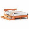 vidaXL Bed Frame without Mattress Wax Brown 140x190 cm Solid Wood Pine