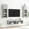 vidaXL 6 Piece TV Wall Units with LED Concrete Grey Engineered Wood