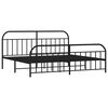 vidaXL Metal Bed Frame without Mattress with Footboard Black 200x200cm