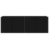 vidaXL TV Wall Cabinet 2 pcs Black 59.5 x 31 x 40 cm Engineered Wood