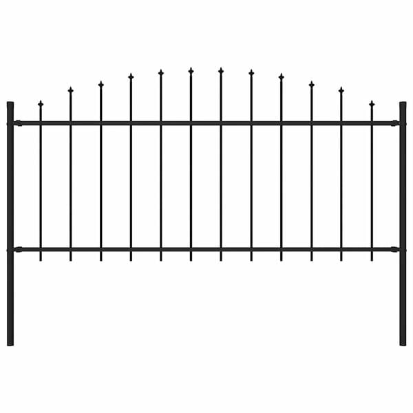 vidaXL Garden Fence Woerden with Spear Top Steel 170x75 cm Black