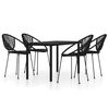 vidaXL 5 Piece Garden Dining Set Black