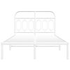 vidaXL Metal Bed Frame without Mattress with Headboard White 120x200cm
