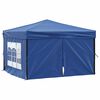 vidaXL Folding Party Tent with Sidewalls Blue 3x3 m