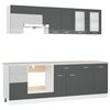 vidaXL 8 Piece Kitchen Cabinet Set with Worktop High Gloss Grey