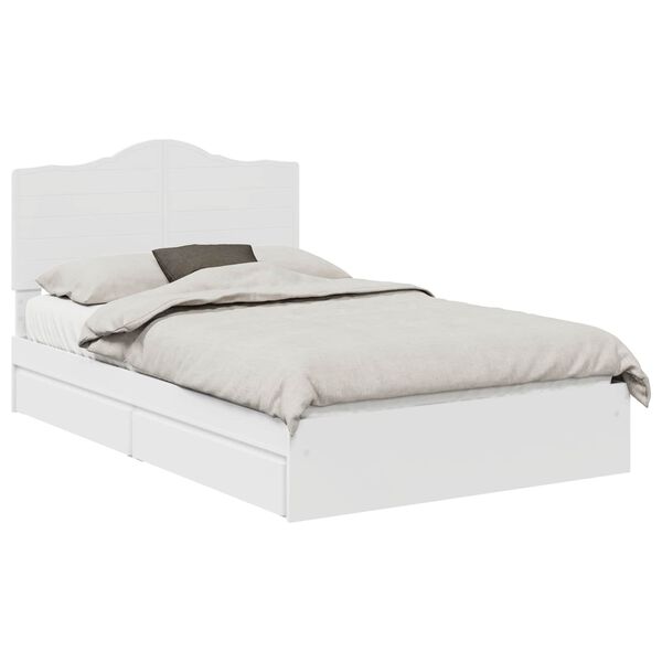 vidaXL Storage Bed with Headboard White 120 x 190 cm Engineered Wood