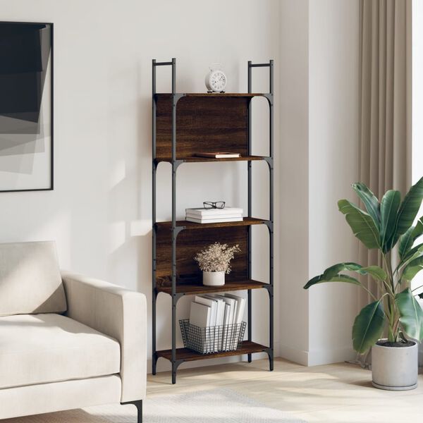 vidaXL Bookshelf Brown Oak 155.5x24x166.5 cm Engineered Wood
