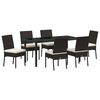 vidaXL Garden Dining Set 7 pcs Cream Powder-Coated Steel