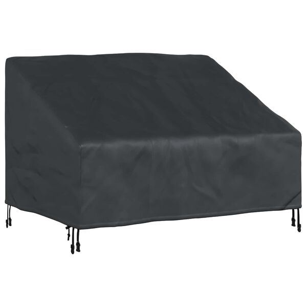 vidaXL Garden Bench Cover Black 130 x 95 x 40 / 80 cm 420D Oxford Fbric