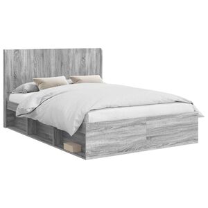 vidaXL Bed Frame with Storage and Headboard 2 pcs Engineered Wood